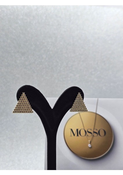 Xuping Zirkon Taşlı Üçgen Model Çelik Küpe modelleri