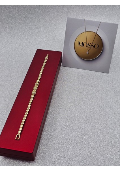 Xuping Ortası Zirkon Taş Detaylı Boncuklu Model Çelik Bileklik modelleri