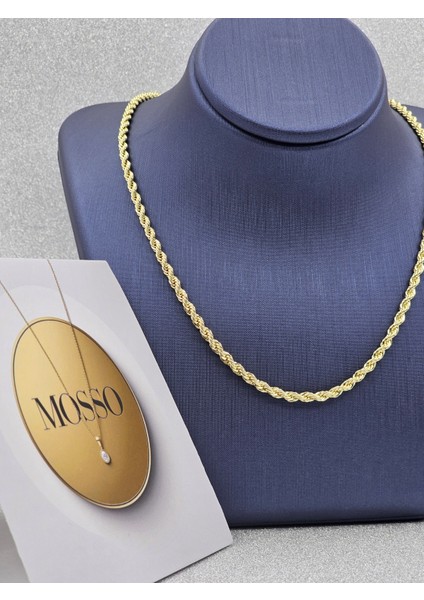 Uzun Boy Burgu Zincir Gold Renk Çelik Kolye modelleri