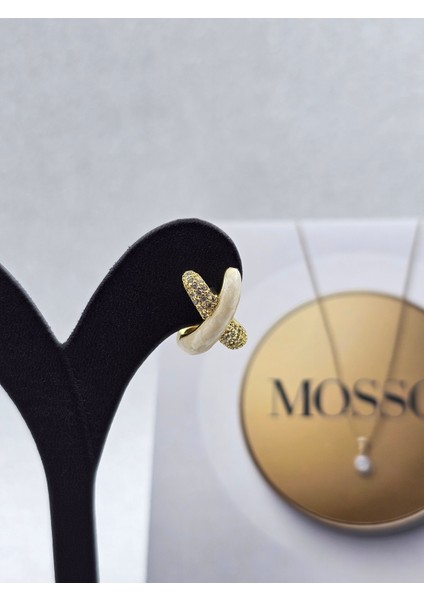 Xuping x Model Zirkon Taşlı Sedefli Beyaz Renk Çelik Küpe modelleri