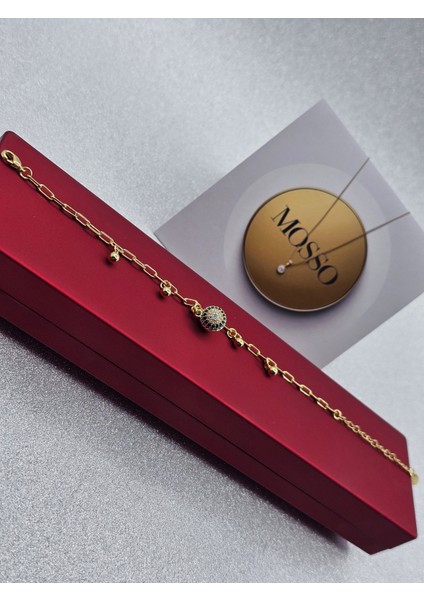 Nazar Boncuklu Detaylı Gold Renk Çelik Bileklik fiyatları