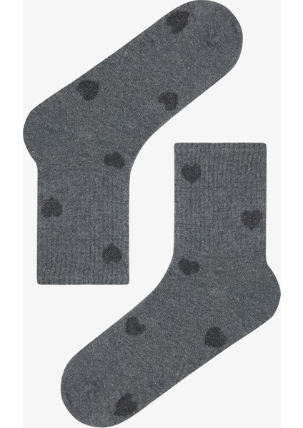5 Çift Pamuklu Kalp Desenli Tenis Soket Çorap