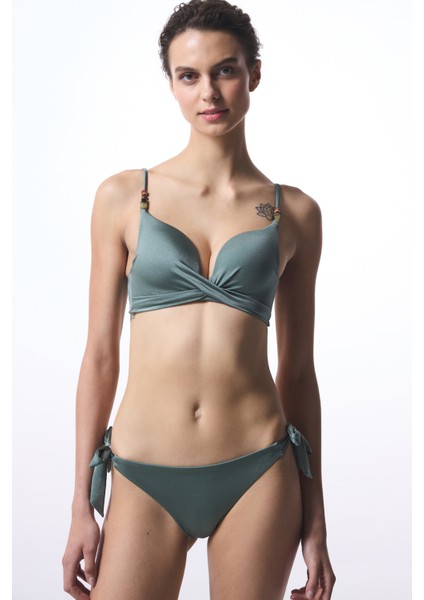 Haki Silves Push Up Bikini Üstü