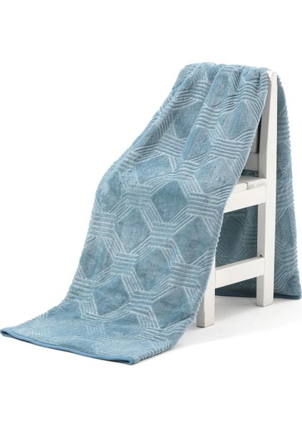 Trendy Embos Tek Kişilik Battaniye (155x220)-Art Deco Göl Mavi