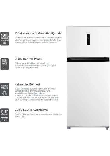 Ues 470 D2K Nf Dgt R65 Çift Kapılı No Frost Buzdolabı indirimleri