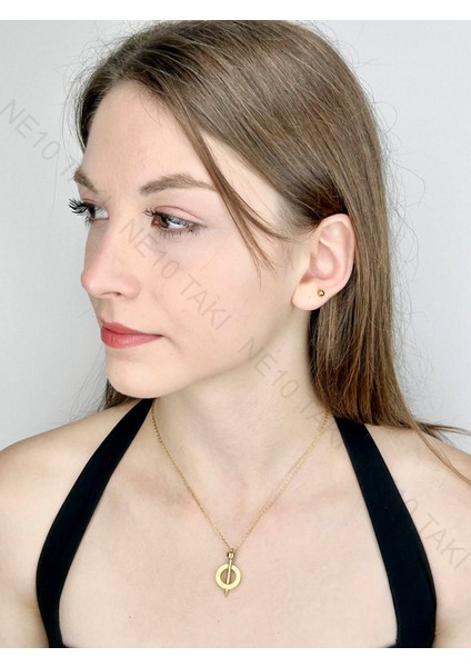 Çivi Model, Paslanmaz Çelik Kolye 114, Altın Renk modelleri