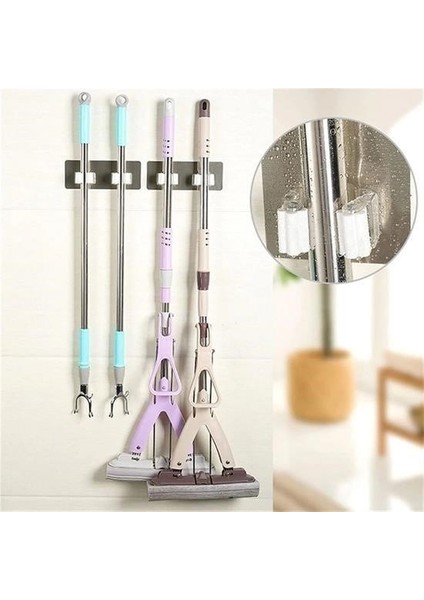 ® Pratik Organizer 4lü Yapışkanlı Fırça Paspas Mop Fırça Sabitleyici Ergonomik Alet Aparatı fiyatları