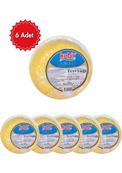 Gurme Tereyağı 250 g x 6 Adet | Kahvaltılık ve Yemeklik | Pratik Paket