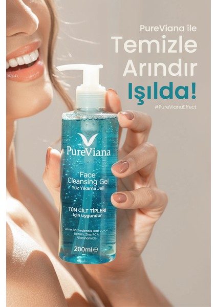 Yüz Temizleme Jeli 200ML – Aloe Vera + Niacinamide + Bha – Siyah Nokta & Akne Karşıtı, Gözenek Temizleyici fırsatları