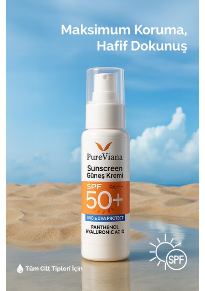 Güneş Kremi Spf 50+ Pa++++ 50ML – Yüksek Koruma, Nemlendirici, Leke Karşıtı, Cilt Tonu Eşitleyici – Yeni Nesil Filtreli indirimleri