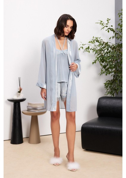 Kadife Saten 3'lü Kadın Pijama Takımı - 2845 fiyatları