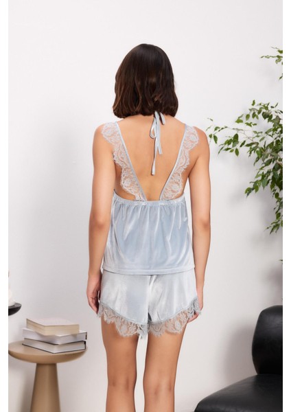 Kadife Saten 3'lü Kadın Pijama Takımı - 2845 indirimleri