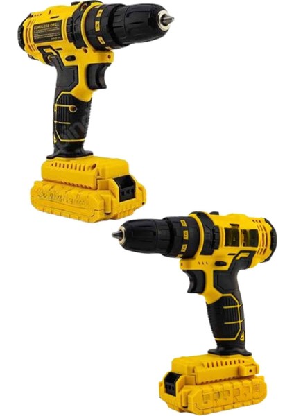 Profesyonel Çift Bataryalı Akülü Vidalama Şarjlı Matkap 24 Parça