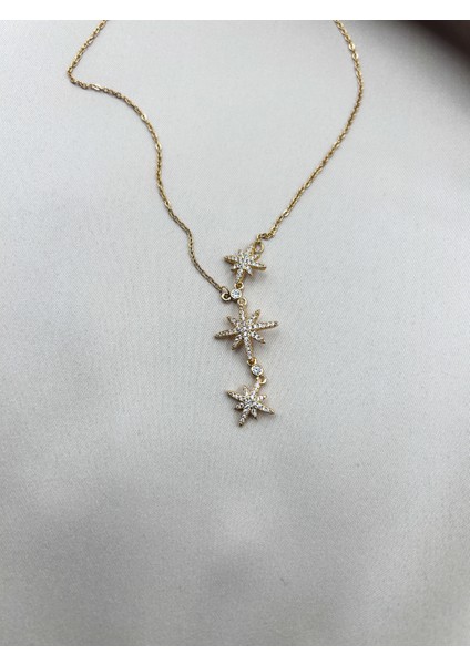 Fıora Taşlı Kar Tanesi Zirkon Kolye - Kadın Hediyelik Şık Zarif modelleri