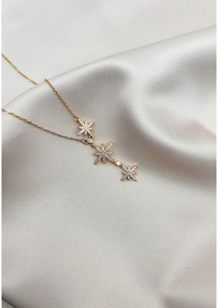 Fıora Taşlı Kar Tanesi Zirkon Kolye - Kadın Hediyelik Şık Zarif indirimleri