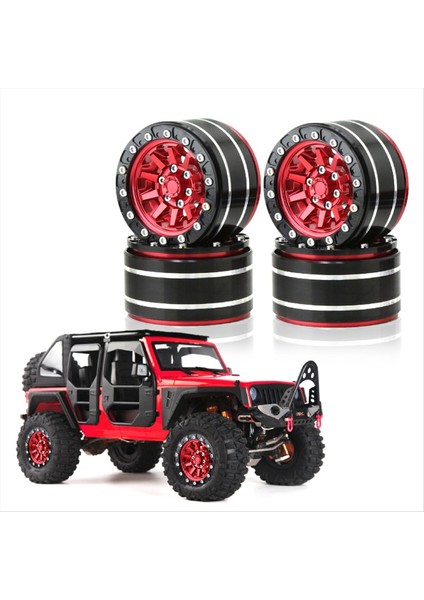 Metal 1 9 Inç Beadlock Tekerlek Jant Dış Çapı 55MM Rc 1/10 12MM Altı Paletli Araba Eksenel SCX10 90047 CC01 Trx4 Kırmızı (Yurt Dışından) fiyatları