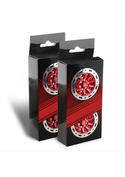 Metal 1 9 Inç Beadlock Tekerlek Jant Dış Çapı 55MM Rc 1/10 12MM Altı Paletli Araba Eksenel SCX10 90047 CC01 Trx4 Kırmızı (Yurt Dışından) modelleri