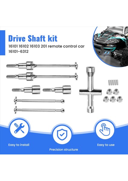 Ön ve Arka Şaftı Cvd Dogbone Kitleri 1/16 Scy Fırça Çıkmaz 16101 16102 16103 Pro 201 16101-6312 (Yurt Dışından) indirimleri