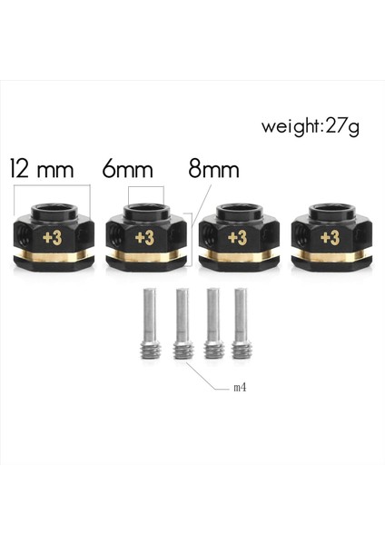 4pcs Pirinç Karşı Ağırlık 12MM Tekerlekli Hex Hubs Traxxas Trx4 Trx6 1/10 Rc Araç Parçaları Için Genişletilmiş Adaptör 5mm (Yurt Dışından) fırsatları