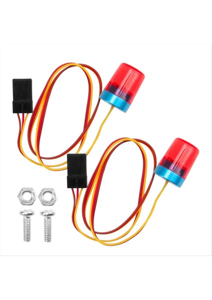 2pcs Çok Function Rc LED Flash Işıklar Alarm Lambası Flaş 1/14 Rc Tamiya Traktör Rc Kamyon Kırmızı (Yurt Dışından)