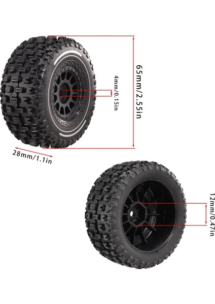 4pcs 65MM Lastik Lastik Lastik 12MM 1/14 Mjx 14301 14302 14303 Rc Araba Yükseltme Parçaları Aksesuarları Kırmızı (Yurt Dışından) indirimleri