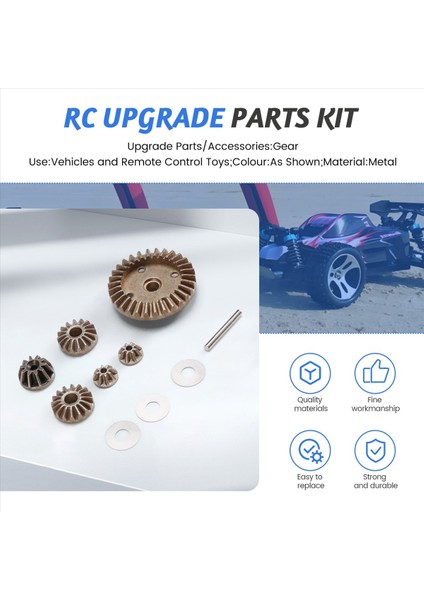 1/16 Rc Araç Yedek Parçaları Işlenmiş Metal Gürlü Dişliler ve Diff Pinyonlar ve Fark Dişliler HBX16890A (M16103) Için Geçerlidir (Yurt Dışından) fırsatları