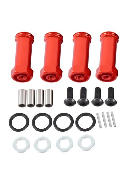 3x 12MM Alüminyum Tekerlek Hex Adaptörleri Uzun 29MM Uzatma Rc Araç Dönüşüm Parçaları 1/12 Wltoys 12428 12423 Kırmızı (Yurt Dışından) fiyatları