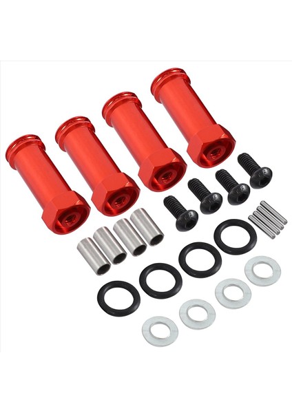 3x 12MM Alüminyum Tekerlek Hex Adaptörleri Uzun 29MM Uzatma Rc Araç Dönüşüm Parçaları 1/12 Wltoys 12428 12423 Kırmızı (Yurt Dışından) modelleri