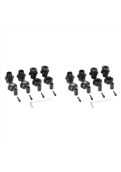 8pcs 17MM Altıgen Somun Adaptör Spline Tekerlek Göbekleri 1/10 Traxxas E-Revo Zirvesi Rc Araç Parçaları Için Birleştirici Siyah (Yurt Dışından)