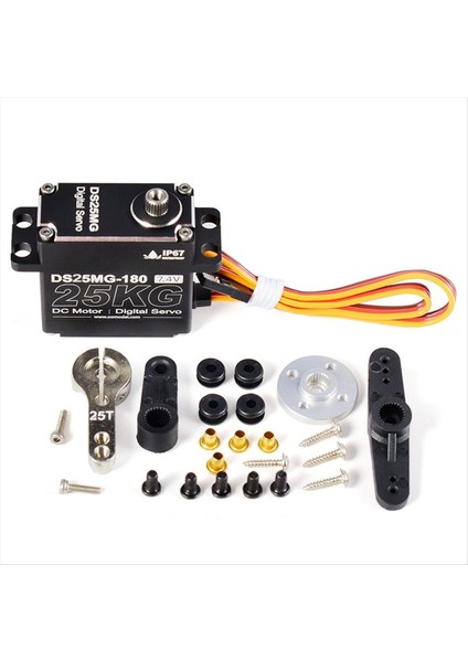 25KG Servo Motor Su Geçirmez Dijital Servo Tork Metal Dişli Servo Rc Otomobil Robotu Mekanik Kollar 180 Derece (Yurt Dışından)