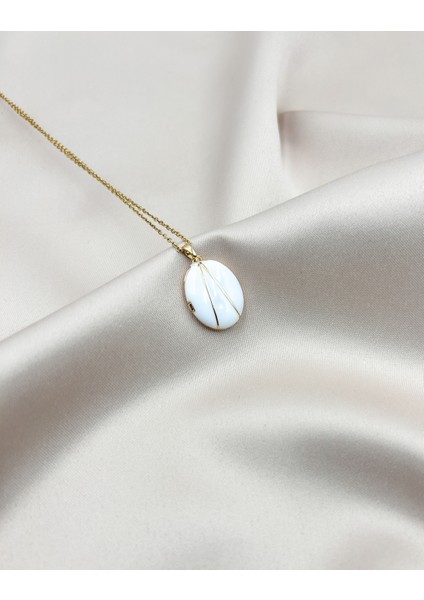 Fıora Beyaz Zarif Kadın Kolye Şık Gold Çelik Zincir modelleri