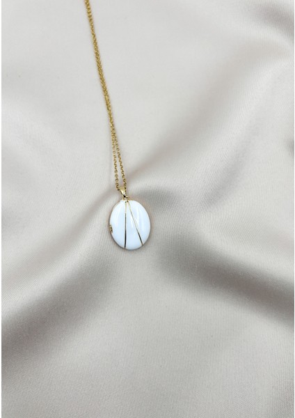 Fıora Beyaz Zarif Kadın Kolye Şık Gold Çelik Zincir fırsatları