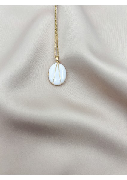 Fıora Beyaz Zarif Kadın Kolye Şık Gold Çelik Zincir indirimleri