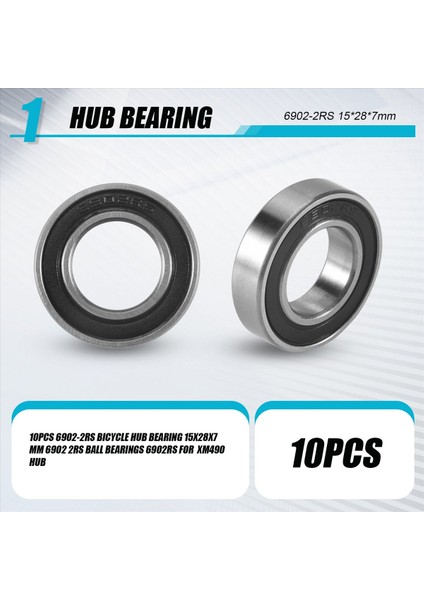 10PCS 6902-2RS Bisiklet Hub Yatağı 15X28X7 mm 6902 2rs Koyoz Rarıng&#39 Ler Koozer Için 6902RS XM490 Hub (Yurt Dışından) fırsatları