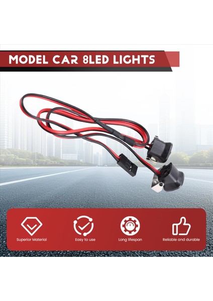 Ön LED Işıklar 1/10 Rc Prıger Axıal SCX10 90046 Trx4 Trx6 Redcat Gen8 2led Kırmızı Kırmızı (Yurt Dışından) fırsatları