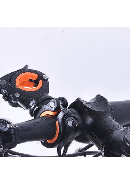 360 Derece Döndürme Bisiklet Bisikleti Işık Çift Tutucu LED Ön El Fildight Pompası Tolbar Montaj Tutucu Bisiklet Accessorie Siyah + Turuncu (Yurt Dışından) fırsatları