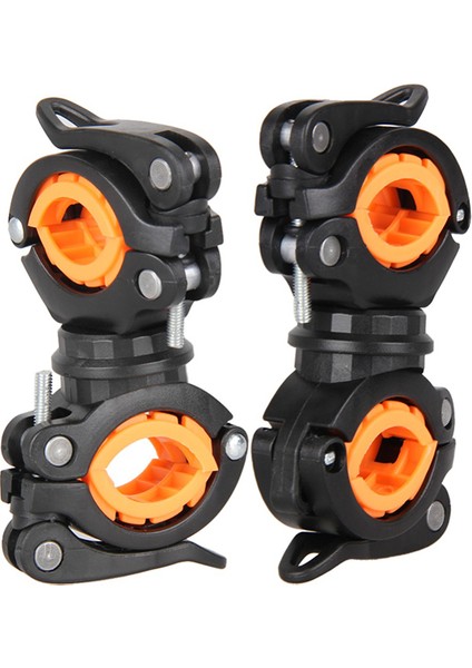 360 Derece Döndürme Bisiklet Bisikleti Işık Çift Tutucu LED Ön El Fildight Pompası Tolbar Montaj Tutucu Bisiklet Accessorie Siyah + Turuncu (Yurt Dışından) indirimleri