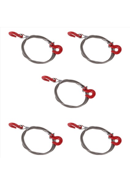 5x 1/10 Rc Araba Paletli Çelik Çekme Halat SCX10 Wraith Axial D90 Oyuncak Parçaları Için Kancalar ile (Yurt Dışından)