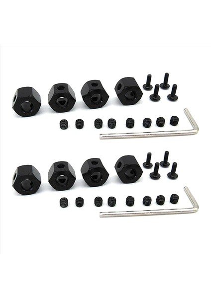 8pcs 5mm Ila 12MM Metal Birleştirici Tekerlek Hub Hub Hex Adaptörü Wpl D12 C14 C24 C34 Mn D90 D91 MN99S Rc Araba Yükseltme Parçaları Bk (Yurt Dışından)