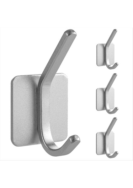 4pcs Ağır Hizmet Tipi Yapıştırıcı Kancalar Kendi Yapışkan Kancalar Ev Okulları ve Ofisler Için Maksimum 50 Lb Yük Gümüş (Yurt Dışından)
