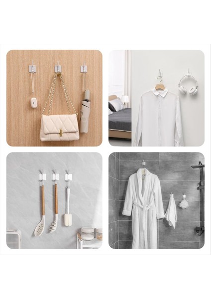 4pcs Ağır Hizmet Tipi Yapıştırıcı Kancalar Kendi Yapışkan Kancalar Ev Okulları ve Ofisler Için Maksimum 50 Lb Yük Gümüş (Yurt Dışından) modelleri