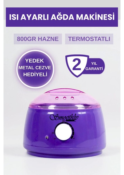 Isı Ayarlı Sir Ağda Makinesi, Kalıp Ağda Boncuk Ağda Konserve Ağda Uyumlu Ağda Kazanı Mor Renk