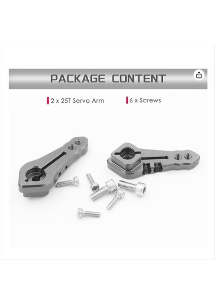 Traxxas Trx4 Eksenel SCX10 Tamiya Için Standart Servo Motorlar Için 25T Servo Boynuz Yükseltmeleri 1/10 Rc Siyah (Yurt Dışından) indirimleri