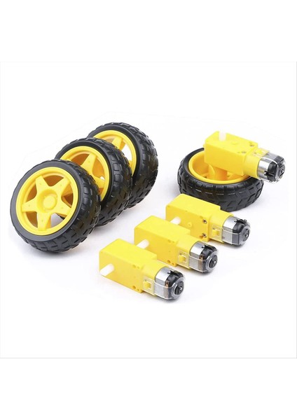 4pcs Dc 3-6V Elektrik Motorlu 4pcs Plastik Lastik Tekerlek Çift Mil Dişli Motor Dişli Motorlu Dıy Kit Akıllı Araba Kiti (Yurt Dışından) modelleri