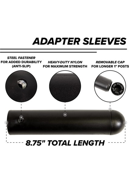 2x Adaptör Kılıfı 8inch - 1 Inç Çubukları Veya Direkleri 2inch Çubuklara Veya Direklere Dönüştürün Daha Uzun Mesajlar Için Çıkarılabilir Uç Kapağı (Yurt Dışından) indirimleri