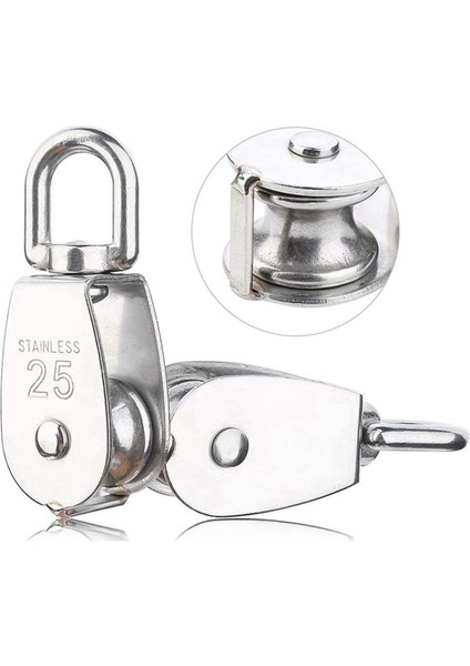 12 Paket M25 Kaldırma Tek Kasnak Silindiri 304 Paslanmaz Çelik Tek Tekerlek Döner Kaldırma Halat Bloğu Tel Halat Için (Yurt Dışından) fiyatları