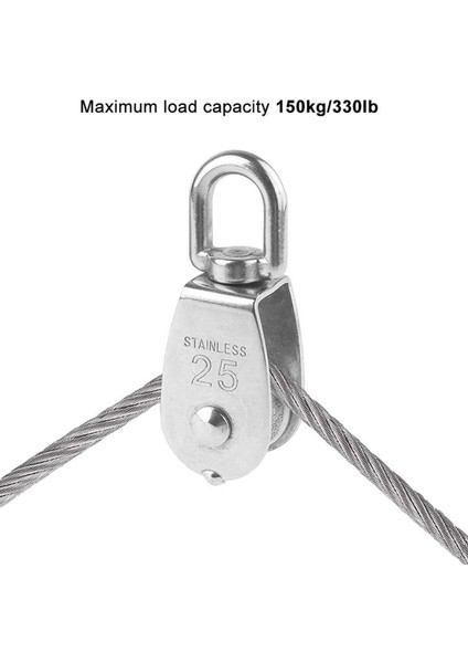 12 Paket M25 Kaldırma Tek Kasnak Silindiri 304 Paslanmaz Çelik Tek Tekerlek Döner Kaldırma Halat Bloğu Tel Halat Için (Yurt Dışından) indirimleri