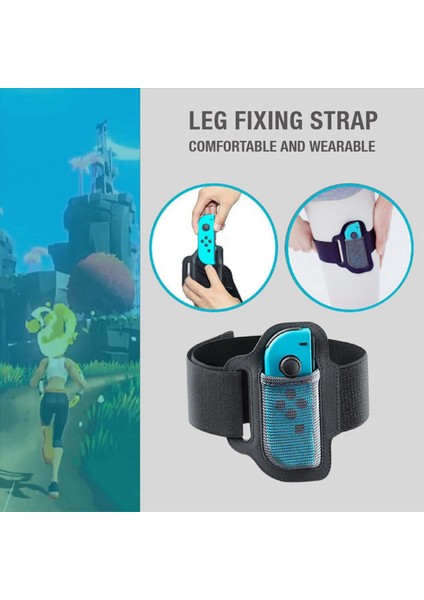 Switch Bacak Kayışları Için 2x Yüzük Fit Macera Bacak Ayarlanabilir Elastik Spor Kayışları Nintendo Switch Için Macera (Yurt Dışından) modelleri
