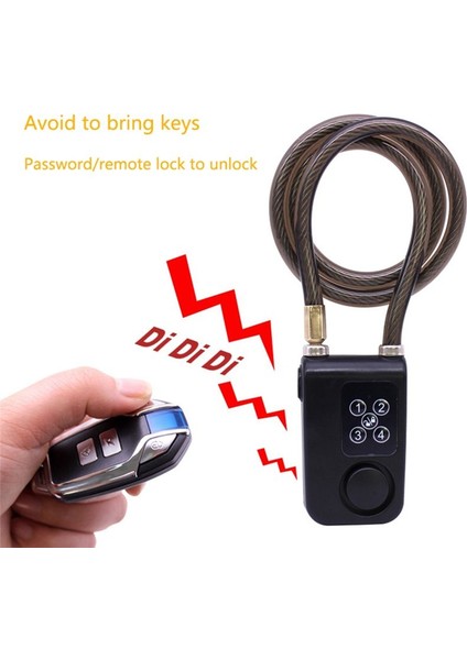Bisiklet Güvenlik Kilidi Kablosuz Uzaktan Kumanda Hırsızlık Önleme Titreşim Alarm Kilidi Elektrik Motosiklet Kodu Kilit Kırmızı (Yurt Dışından) indirimleri