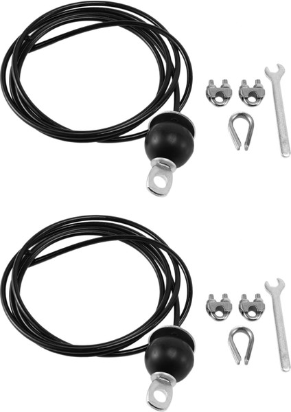 2x Ev Gym Fitness Kasnak Kablo Uzunluğu Ayarlanabilir Ağır Hizmet Çelik Tel Halat 2m (Yurt Dışından)